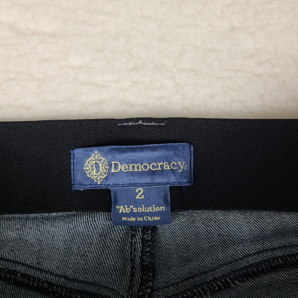 Democracy Jeans Womens 2 Blue Ab Solution Skinny Distress Dark Wash Denim‎ - Picture 8 of 13